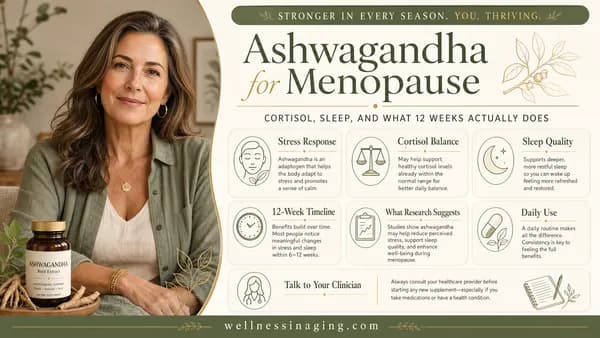 Ashwagandha for Menopause: Cortisol, Sleep, and What 12 Weeks Actually Does