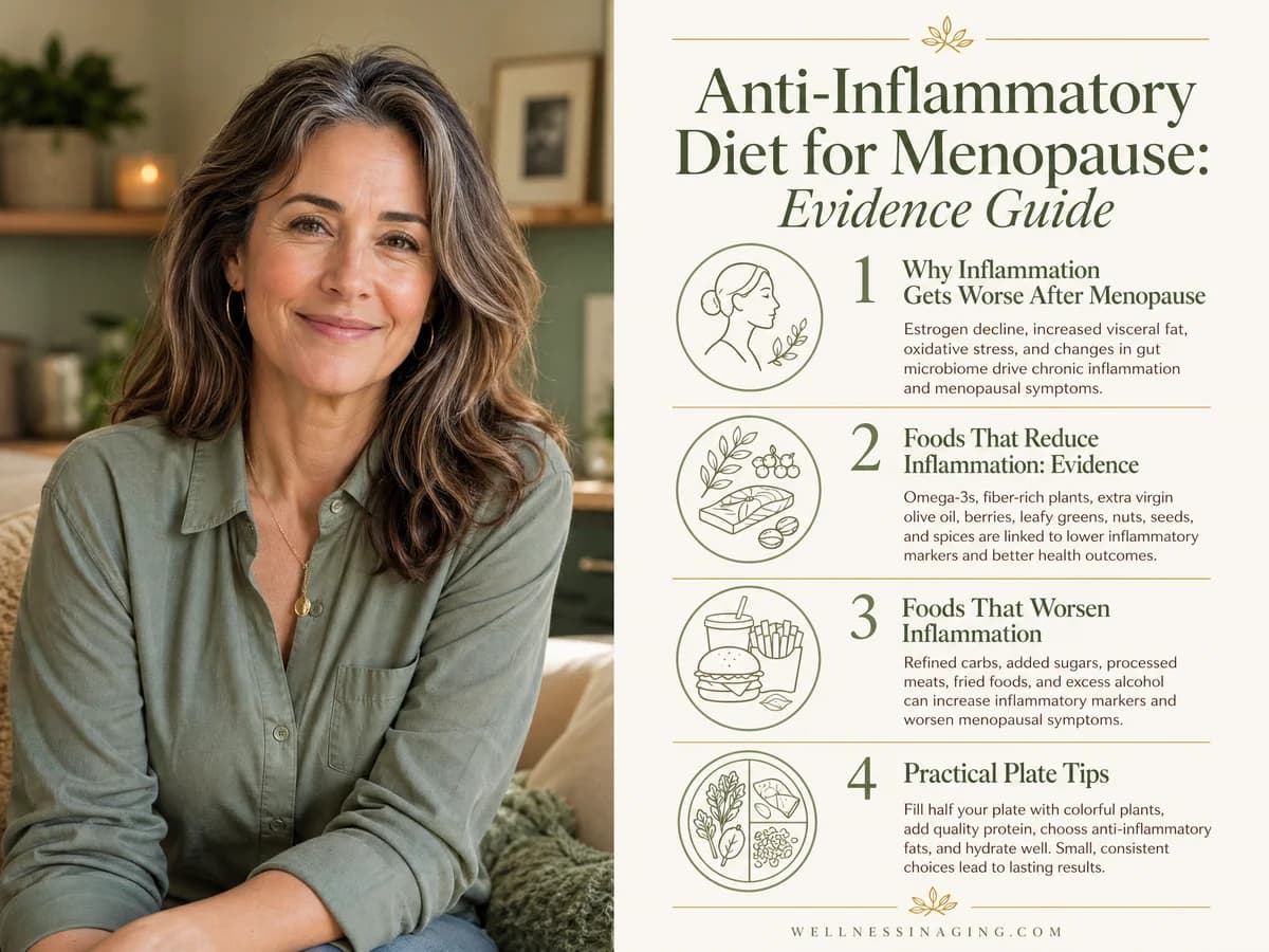 Anti-Inflammatory Diet for Menopause: Evidence Guide — infographic