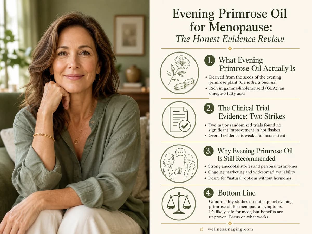 Evening Primrose Oil for Menopause: The Honest Evidence Review — infographic