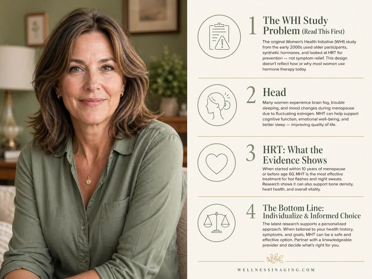 HRT vs Natural Remedies for Menopause: What the Evidence Actually Shows — infographic